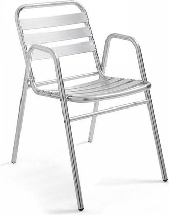 Oviala Oviala - Sedia da giardino impilabile in alluminio grigio chiaro