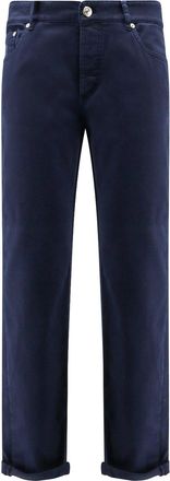 Brunello Cucinelli Traditional Fit Cotton Trousers-Uomo