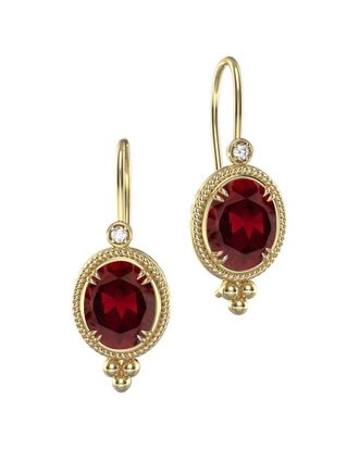 I.Reiss Company 14K 10.87 Ct. Tw. Diamond & Garnet Drop Earrings