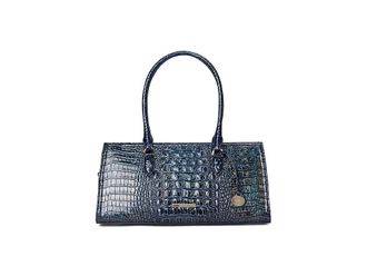Brahmin Sophia Satchel Womens Handbags Royal Blue, Leather