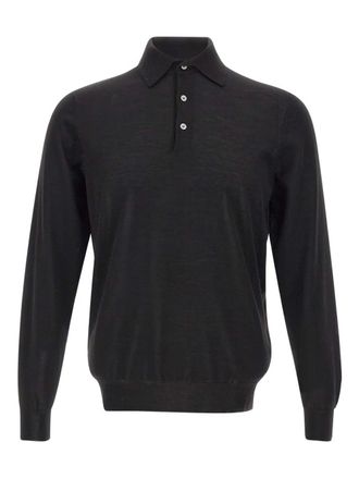 FILIPPO DE LAURENTIIS buttoned polo shirt - men - Wool/Silk/Cashmere - 48 - Black