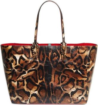 Christian Louboutin Large Cabata Soft Leather Tote in Brown/Gold at Nordstrom
