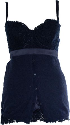 Ermanno Scervino Blue lingerie top with wool
