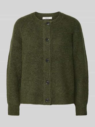 Selected Regular Fit Strickjacke aus Woll-Mix mit Alpaka Modell LULU in Oliv Melange, Gr&ouml;&szlig;e S