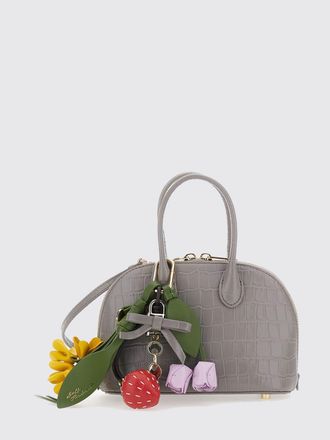 Self Portrait Mini borsa a mano in pelle stampa cocco con charm e doppio manico