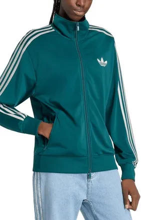 adidas Originals Adicolor Classic Firebird 3-Stripes Tricot Track Jacket in Rich Green/grey Two at Nordstrom, Size Xx-Small