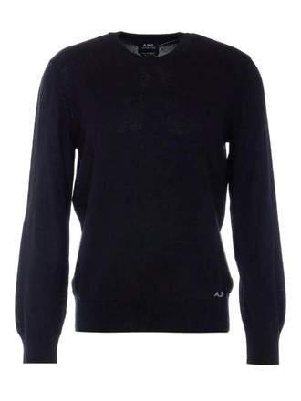 A.P.C. embroidered-logo crew-neck sweater - Nero