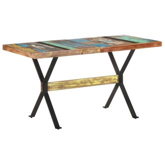 Berkfield Home Dining Table 140x70x76 cm Solid Reclaimed Wood | Size: 140 x 70 x 76 cm
