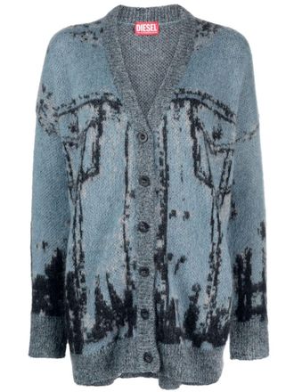 Diesel Cardigan M-Rodi con intarsi - Blu