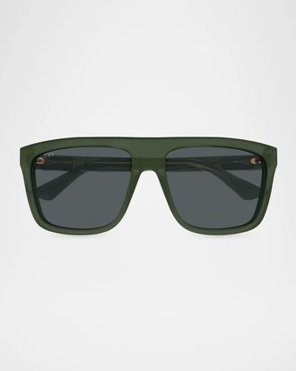 Gucci Men & apos;s GG0748S Gucci Lines Square Injection Sunglasses