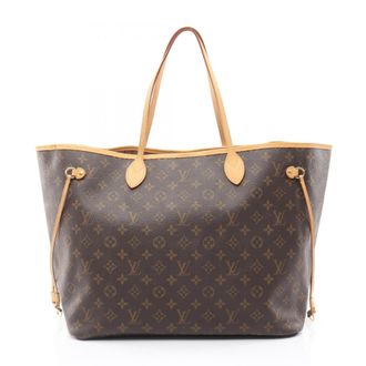 Louis Vuitton Brown Coated Canvas Leather Handbag Tote Bag (Pre-Owned)