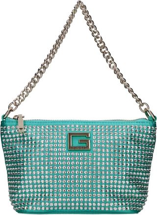 Guess Gilded Glamour Strass Schoudertas - Dames - Schoudertassen - Groen - ONE Size - Satijn - Tassen
