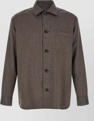 Brioni wool relaxed-fit shirt jacket