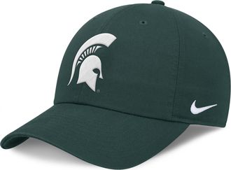 Nike Michigan State Classic Club Nike Mens College Adjustable Hat in Green | NC013EYMST-HAP