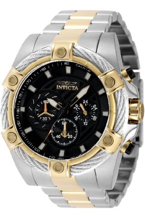Invicta Bolt 69801 Herenhorloge - Quartz Uurwerk - Staal met Zwarte Wijzerplaat - 52 mm