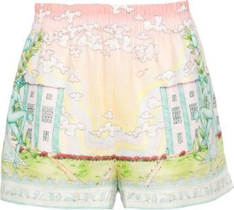 Casablanca Vase linen shorts - women - Linen/Flax/Cotton - 32 - Pink