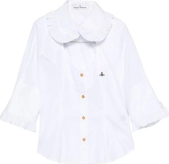 Vivienne Westwood Overhemden, Dames, Wit, S, Katoen, Toulouse Frill Shirt