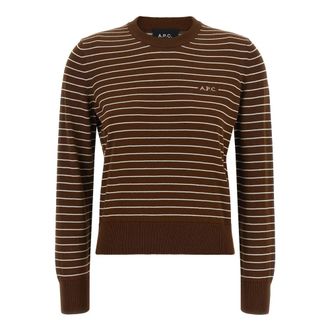 A.P.C. Sima Sweater - Dames - Ronde hals truien - Bruin - S - Katoen - Truien & Vesten