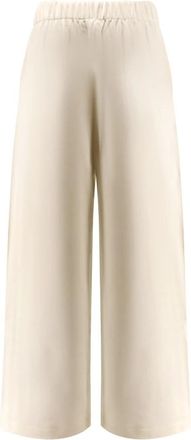 Max Mara Wide Broeken - Dames - Wijde Broeken - Wit - L - Katoen - Broeken