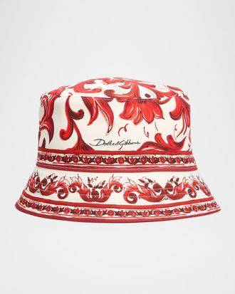 Dolce & Gabbana Men & apos;s Majolica Drill Fisherman Bucket Hat