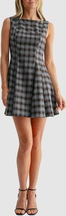 All in Favor Plaid Minidress in Brown Blue Plaid at Nordstrom, Size Xx-Small