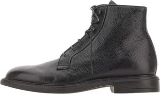 Alexander Hotto Enkellaars van getrommeld leer - Heren - Schoenen - Zwart - Maat: 45 EU Leer