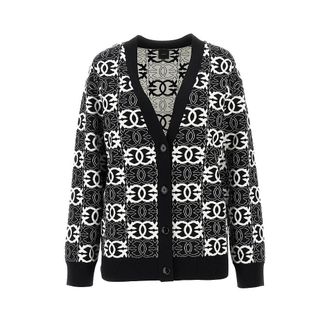 Pinko Jacquard viscose-blend cardigan Woman XS