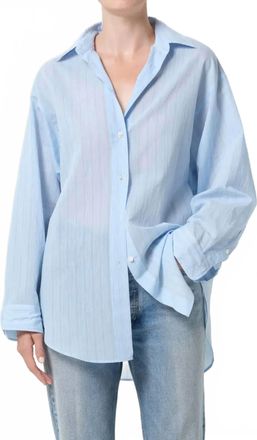 A Gold E Sona Button Down Shirt In Fontana Stripe/powder Blue