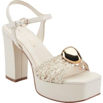Marc Fisher Cabell Ankle Strap Platform Sandal in Ivory at Nordstrom, Size 7.5