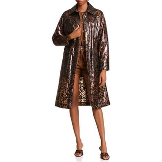 Avec Les Filles Leopard Print Rain Trench Coat at Nordstrom, Size Medium