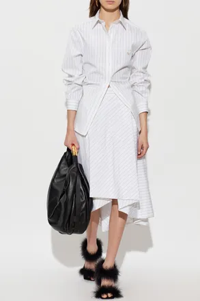 Moschino Shirt With A Striped Pattern, Womens, White