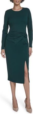Calvin Klein Knot Waist Midi Sheath Dress in Malachite at Nordstrom Rack, Size 10