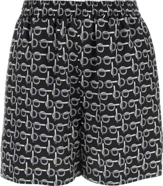 Burberry Black B-print Silk Shorts
