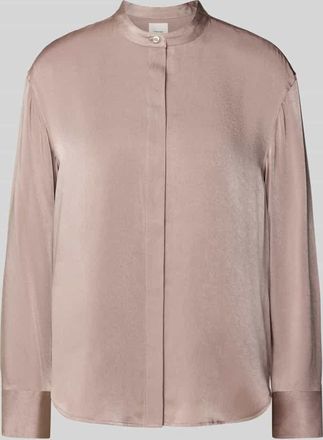 Calvin Klein Relaxed Fit Bluse mit Stehkragen in Hellbraun, Gr&ouml;&szlig;e XL