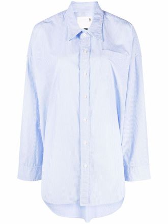 R13 pinstripe cotton shirt - women - Cotton - M - Blue