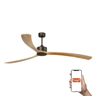 Netlighting Kauai XXL Ceiling Fan Dark Brown Pine Tuya Smart System