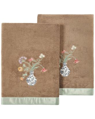 Linum Home Textiles 100% Turkish Cotton Stella 2Pc Embellished Bath Towel Set