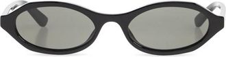 Alexander McQueen Geometric Oval Zonnebril - Dames - Zonnebrillen - Zwart - ONE Size - Accessoires