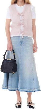 Ganni Light Mohair Tie String Vest In Pink