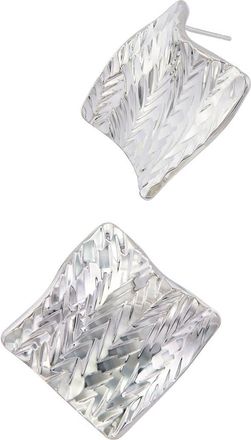 Savvy Cie Jewels Textured Wave Stud Earrings in White at Nordstrom Rack