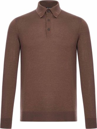 Ermenegildo Zegna Cashmere And Silk Blend Polo Shirt