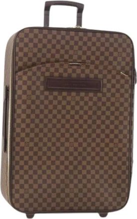 Louis Vuitton Pre-owned Vintage Damier Ebene Koffer - Dames - Vintage Weekendtas - Bruin - ONE Size - Leer - Vintage