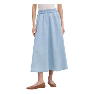 Marc Aurel Falda Midi Vaquera de Tencel Indigo - Skirts - Mujer - Azul - 2XL