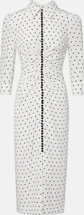 Carolina Herrera Polka-dot silk cr&ecirc;pe de chine shirt dress