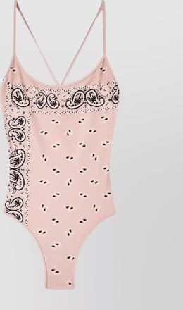 Palm Angels paisley-print criss-cross one-piece swimsuit