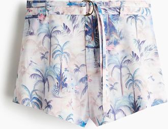 H&M Ultra High Rise Shorts mit Gürtel - White