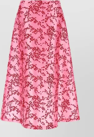 Alberta Ferretti silk-blend floral-print midi a-line skirt