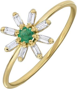 Bony Levy El Mar 18K 0.92 Ct. Tw. Diamond & 1 Emerald Stackable Ring