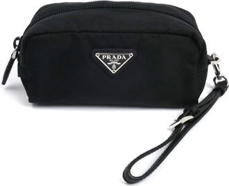 Prada Black Leather Nylon Pouch (Pre-Owned)