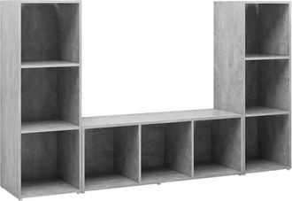 vidaXL Vidaxl - tv Cabinets 3 pcs Concrete Grey 107x35x37 cm Engineered Wood